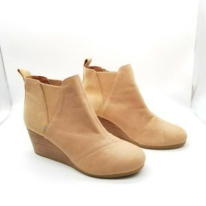 Toms Womens Pull On Wedge Heel Ankle Booties